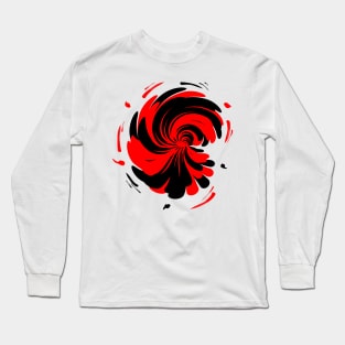 Spiral geometric red and black Long Sleeve T-Shirt